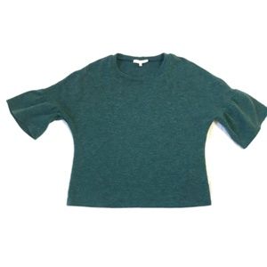Wayf Green 3/4 Bell Sleeve Sweater Size L